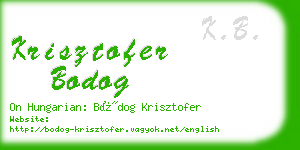 krisztofer bodog business card